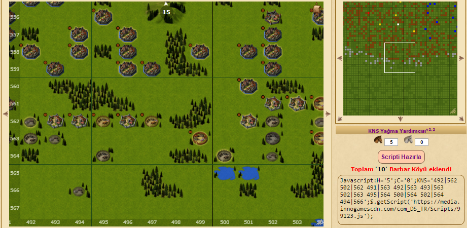 Haritadaki Barbar Köylerine Yağma Scripti Oluşturma (Yağma Asistanı)